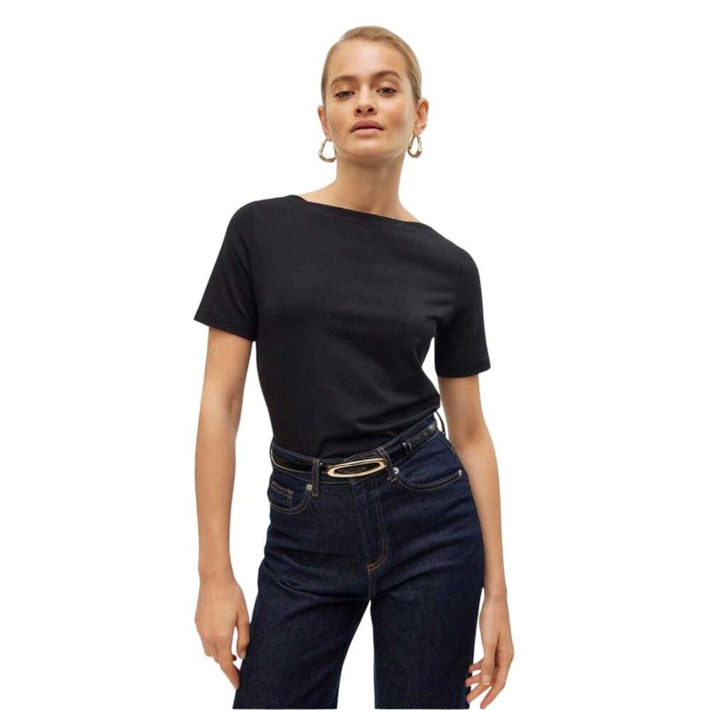 Vero Moda Womens/Ladies Boat Neck Regular T-Shirt / Black